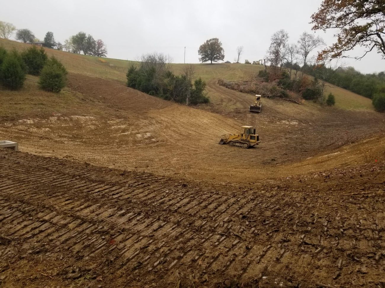 A large site graded flat by Brewer All Construction